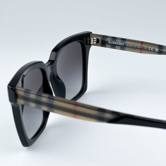Burberry BE4335 39298G BRAND NEW Sunglasses Black Grey Square Women